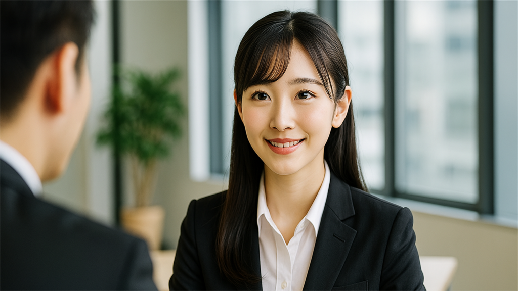 採用面接中の女性