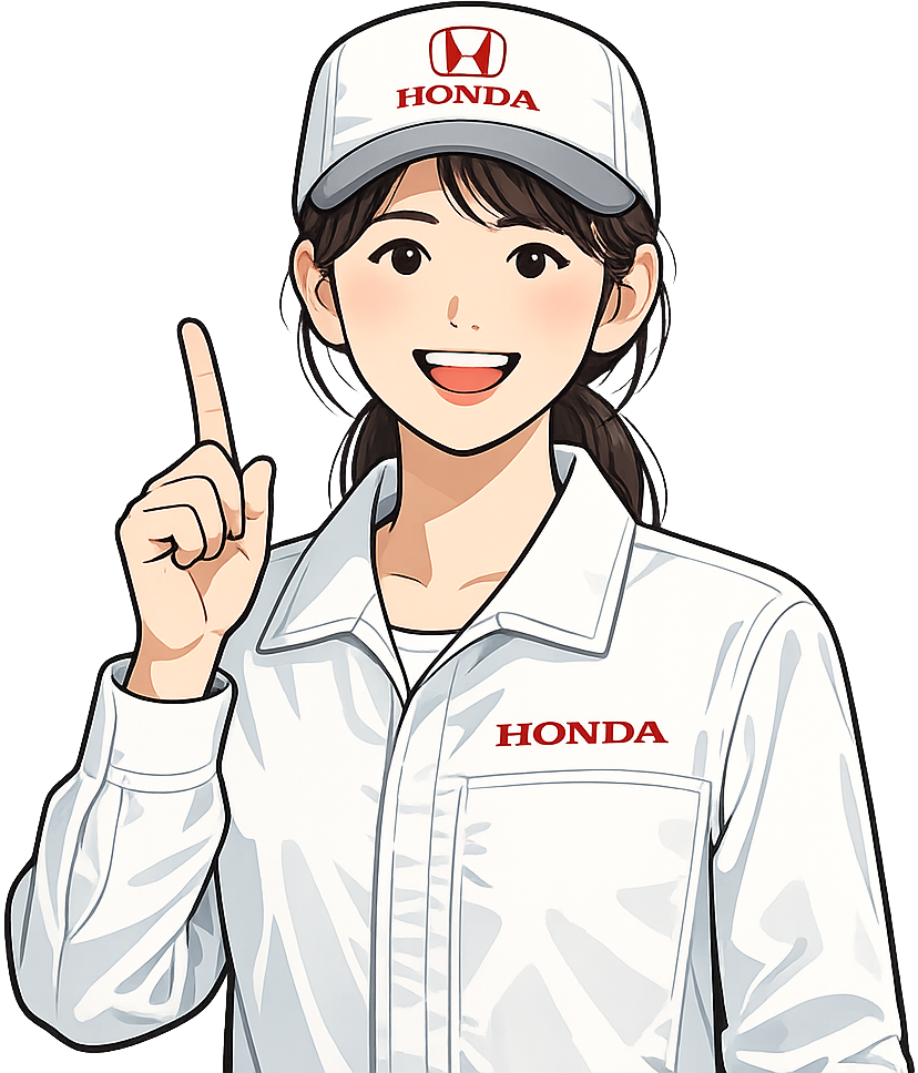 笑顔で人差し指を立てている