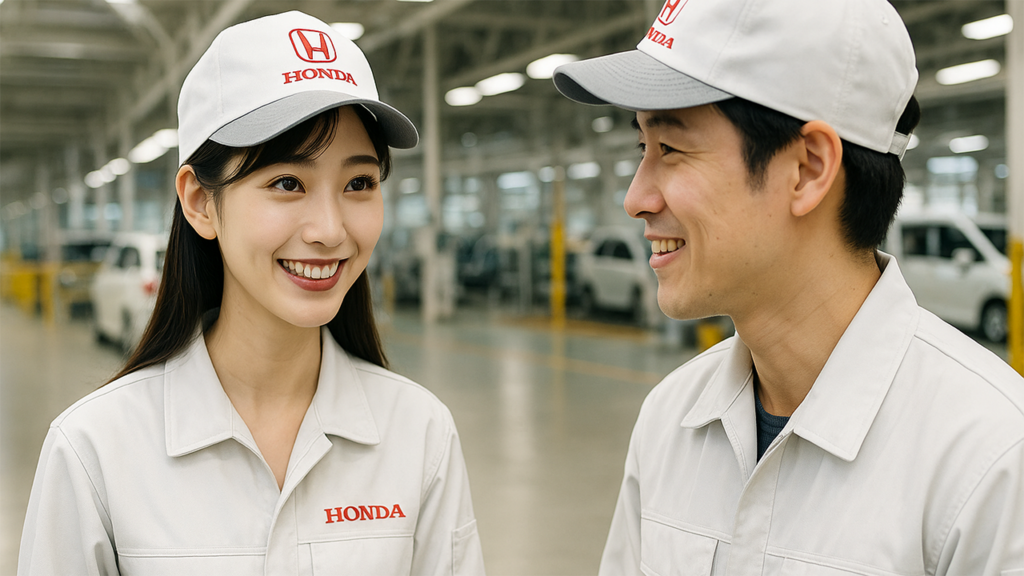 研修中のホンダ期間工の男女