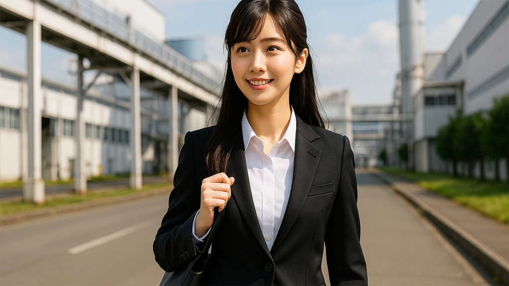 出社する女性
