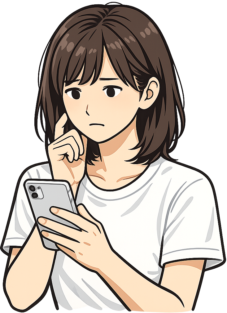 スマホを見てそわそわしている人