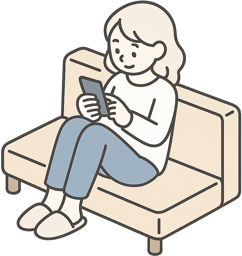 スマホでチェックしている女性