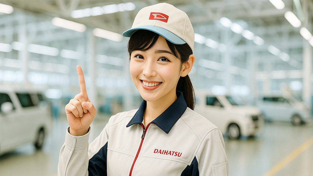 ガイドしているダイハツ期間工の女性