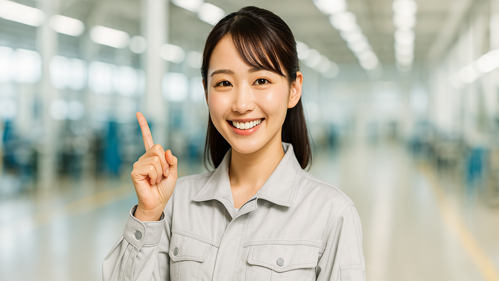 工場で働いている女性
