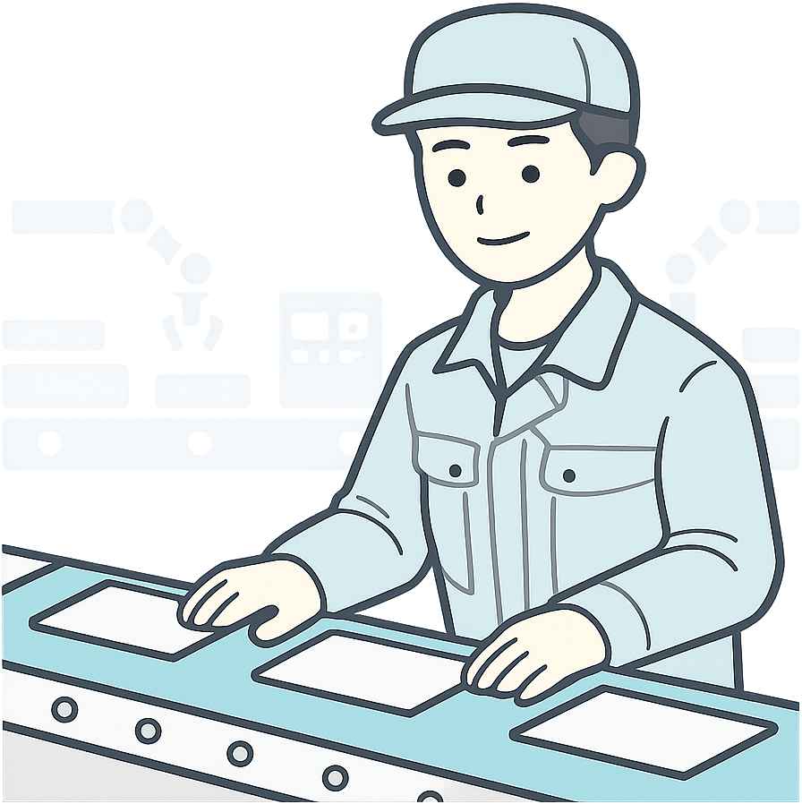 ライン作業をしている期間工