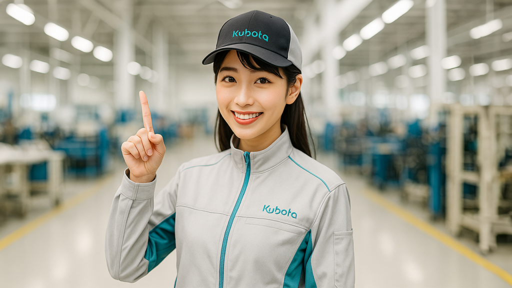 ガイドしているクボタ期間工の女性