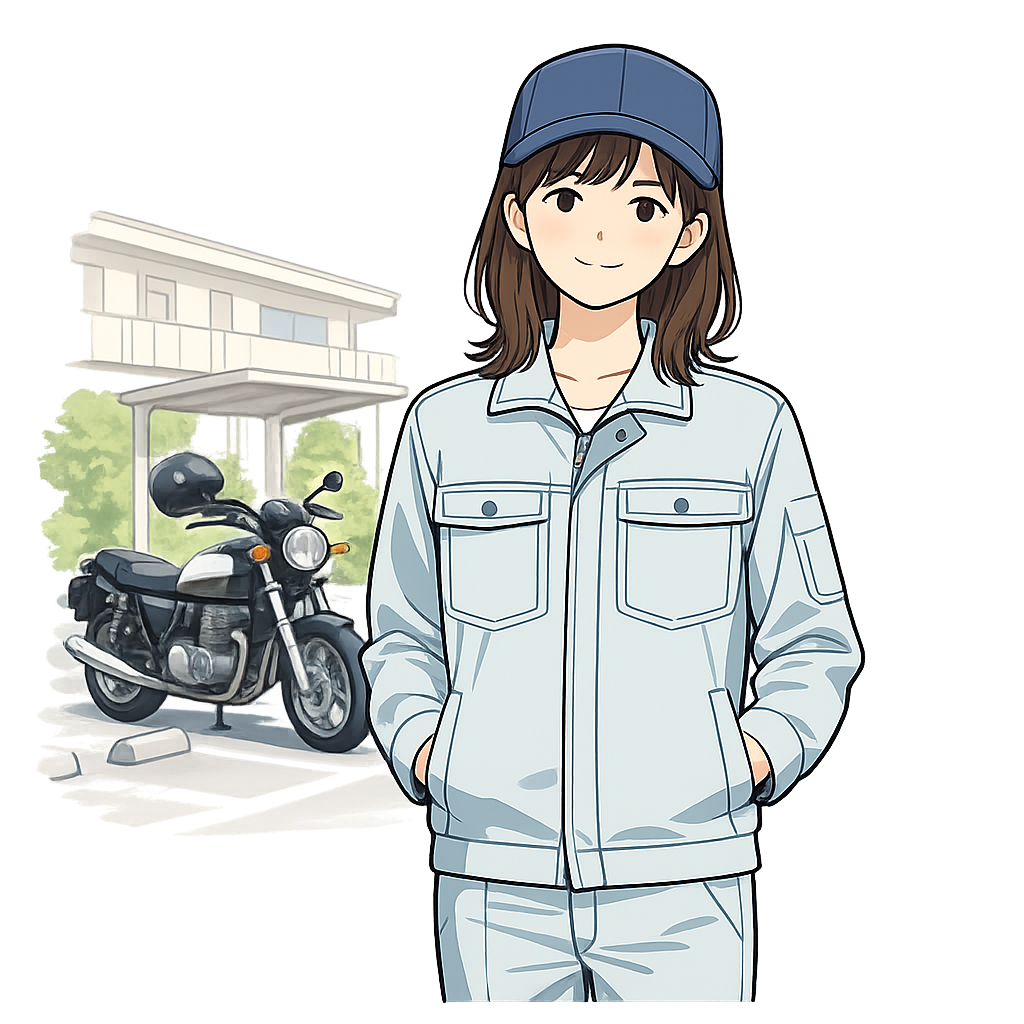 寮の駐車場にいる人