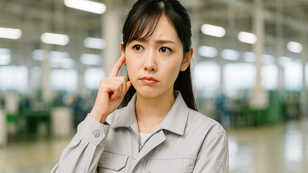 疑問を感じている派遣の女性