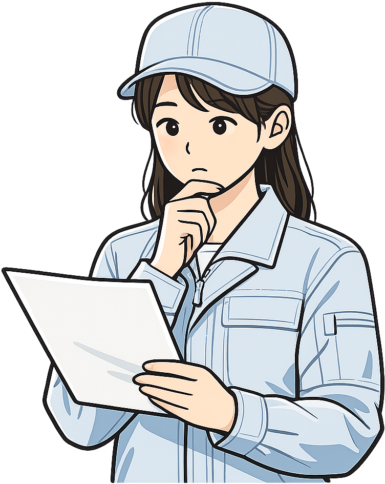 契約書を確認している期間工