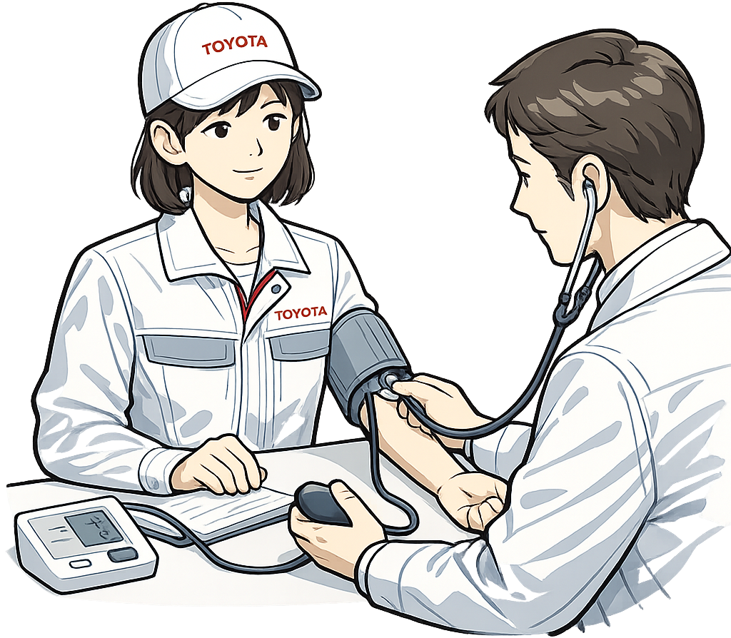 健康診断を受けているトヨタ期間工