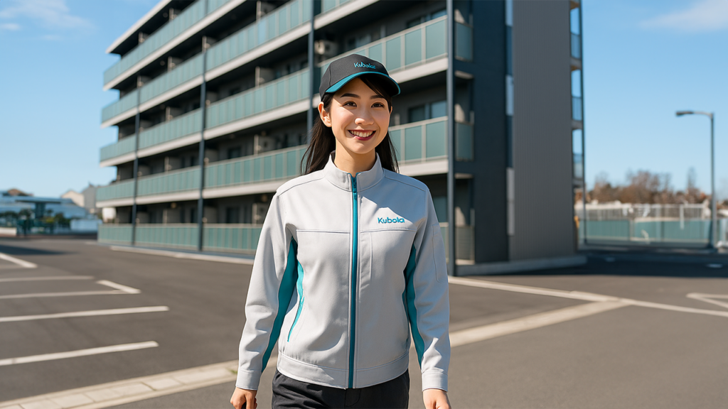 仕事に向かう期間工の女性