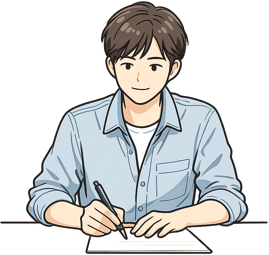 書類を書いている人