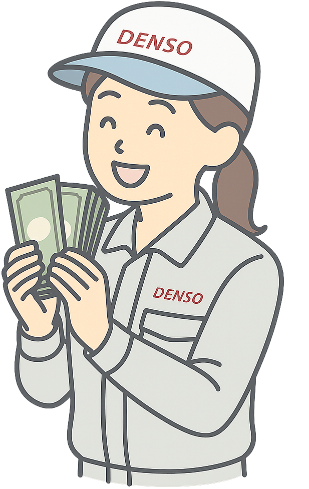 大金を得たデンソー期間工の女性