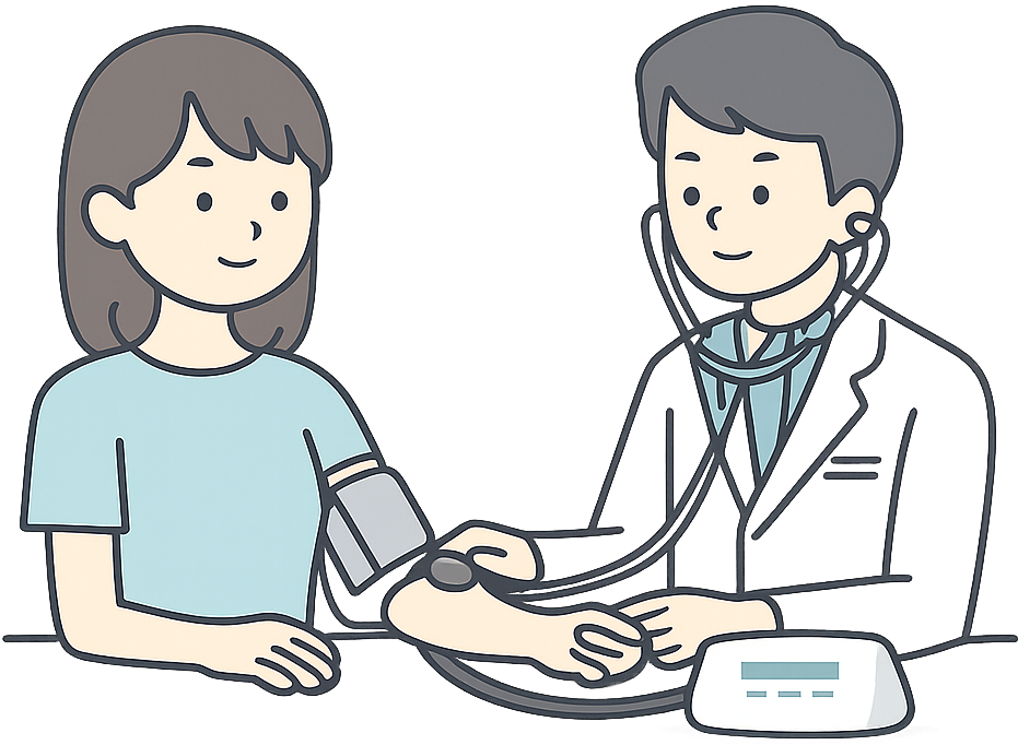 健康診断を受けている女性