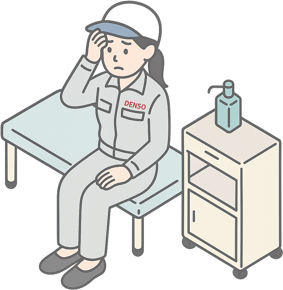 体調不良の女性