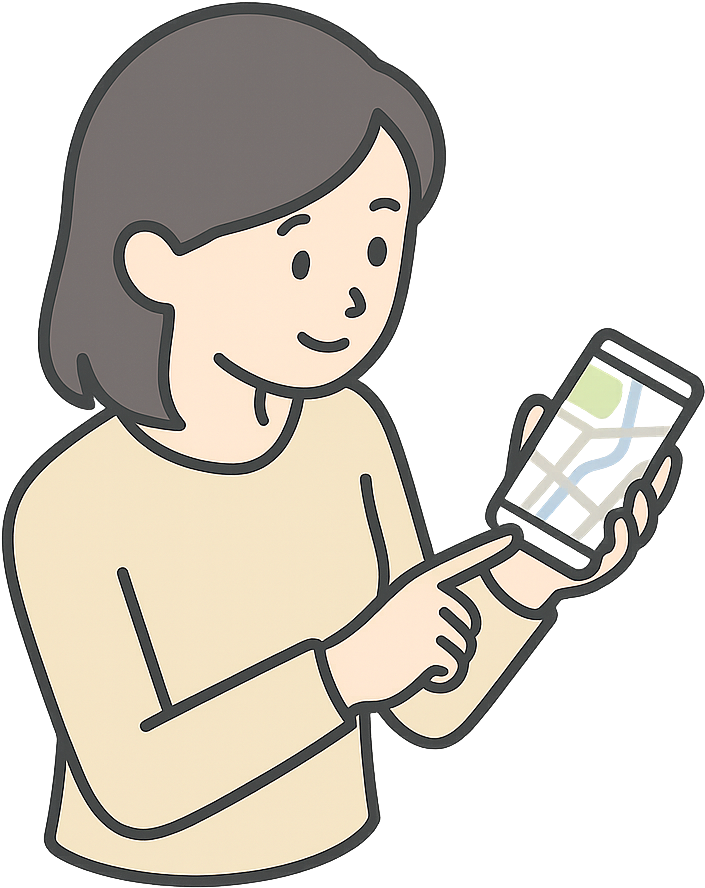 地図を見ている女性
