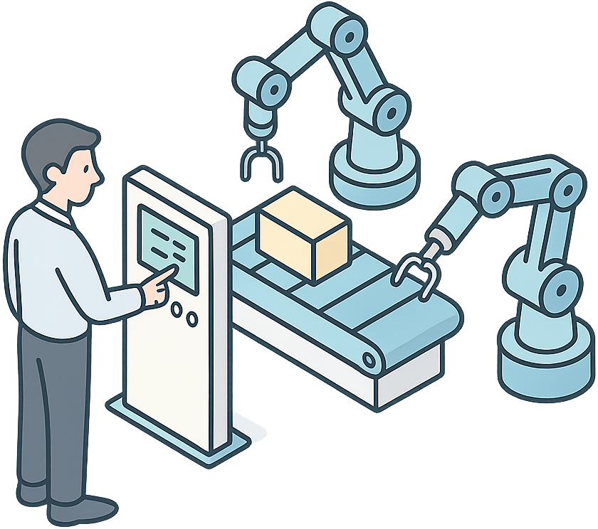ロボット化が進んでいる未来的な工場