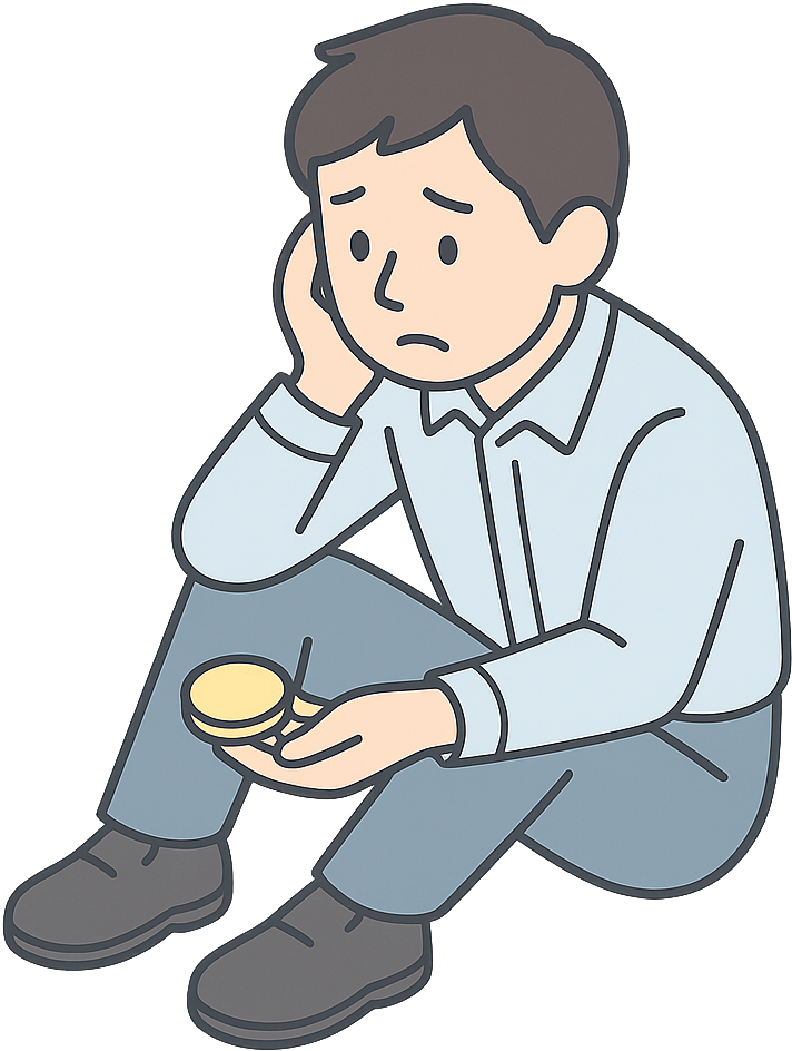 お金がなくて困っている人