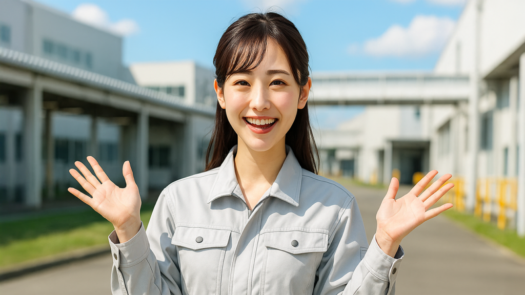 良い工場で働いている女性