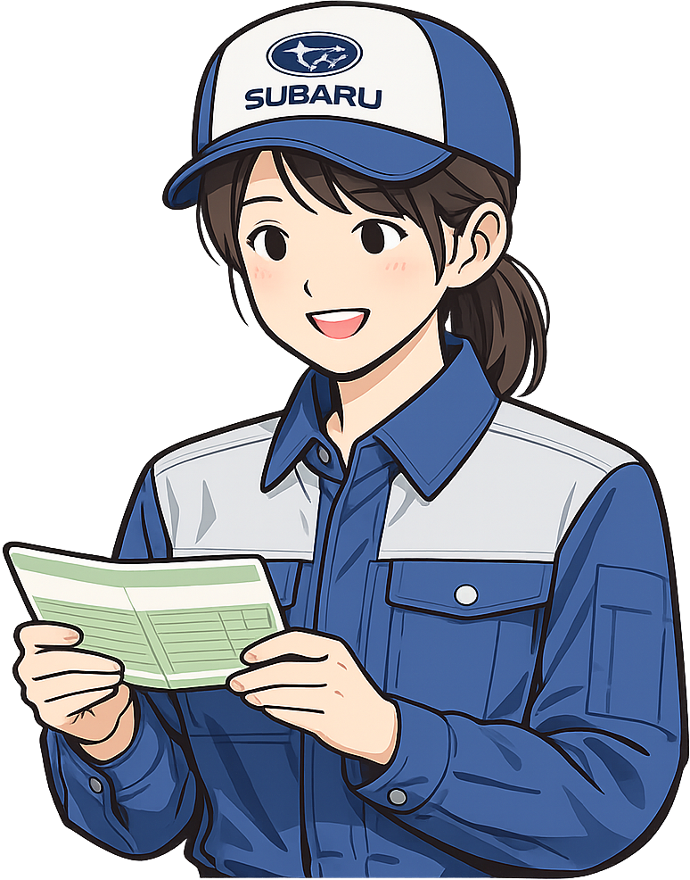 預金通帳を見ているスバル期間工