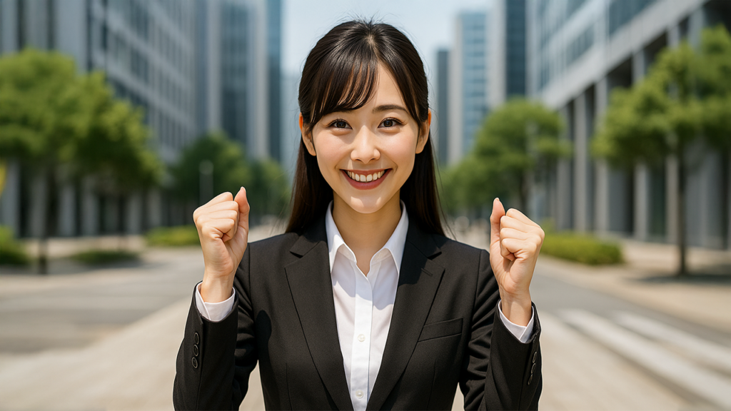 リクルートスーツの女性