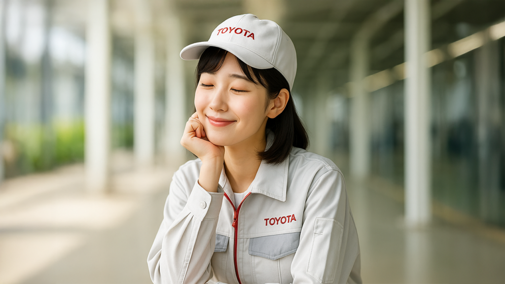安心して働いているトヨタ期間工の女性
