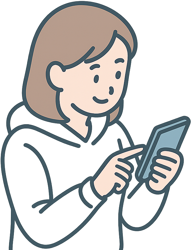 スマホを操作している女性