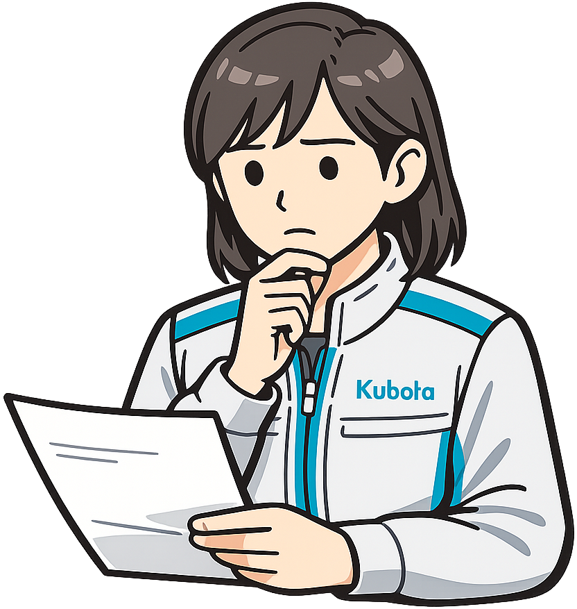 書類を見ながら考えごとをしている人