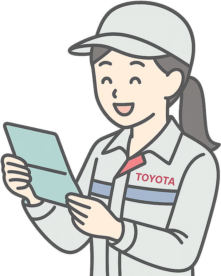 通帳を見て喜んでいる期間工の女性