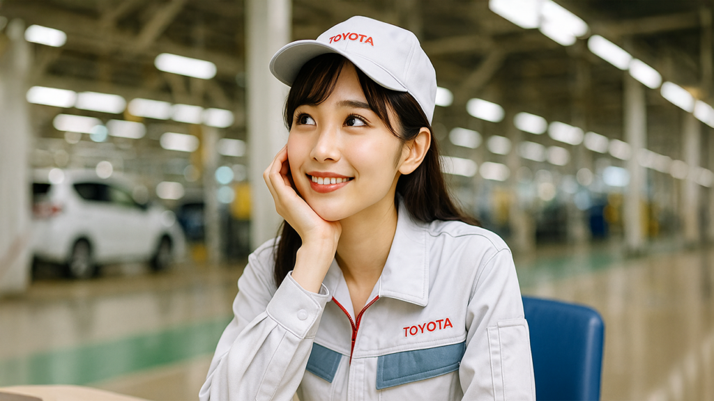 当たり工程のトヨタ期間工の女性