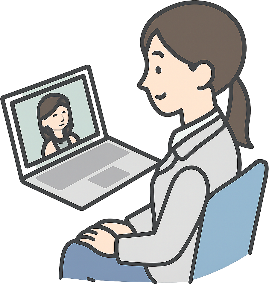 面接を受けている女性