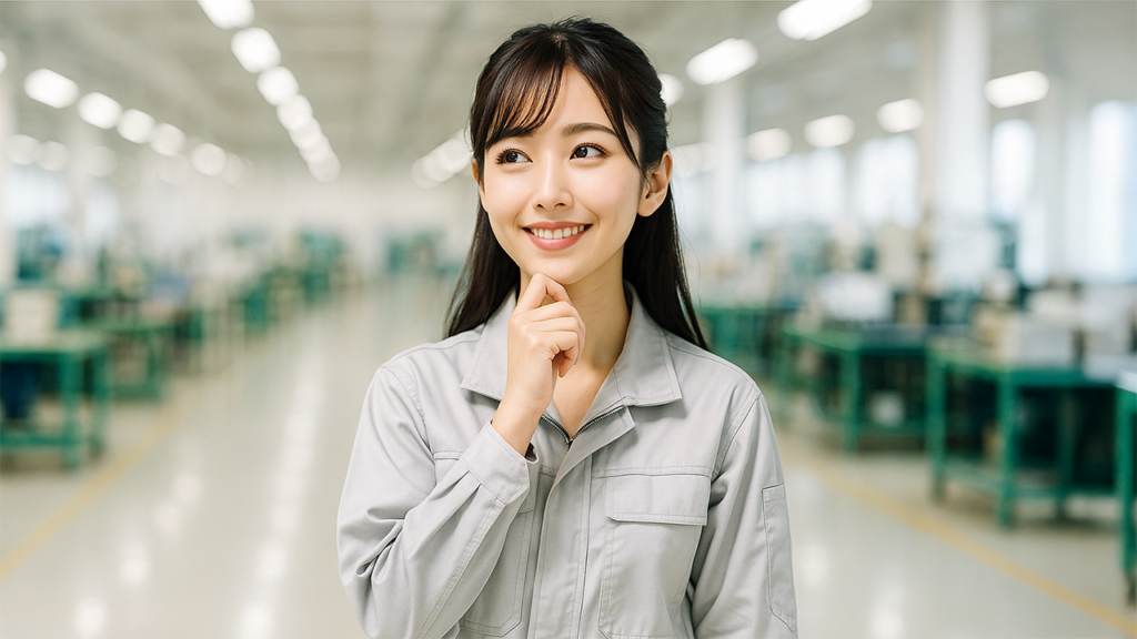うれしい考えごとをしている女性