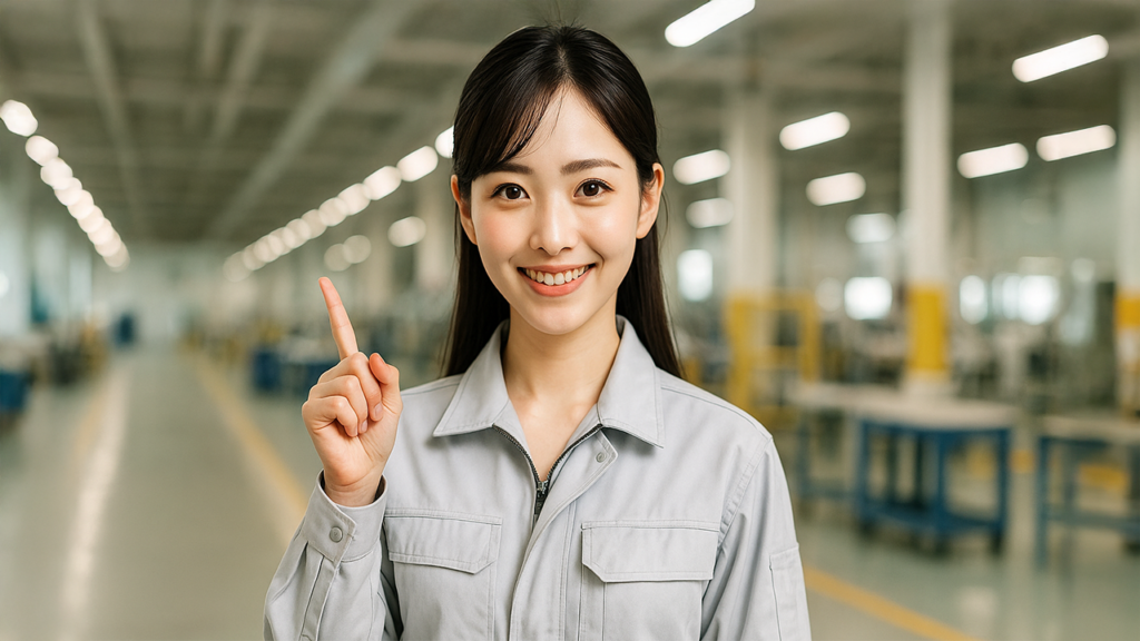 ポイントを説明している女性