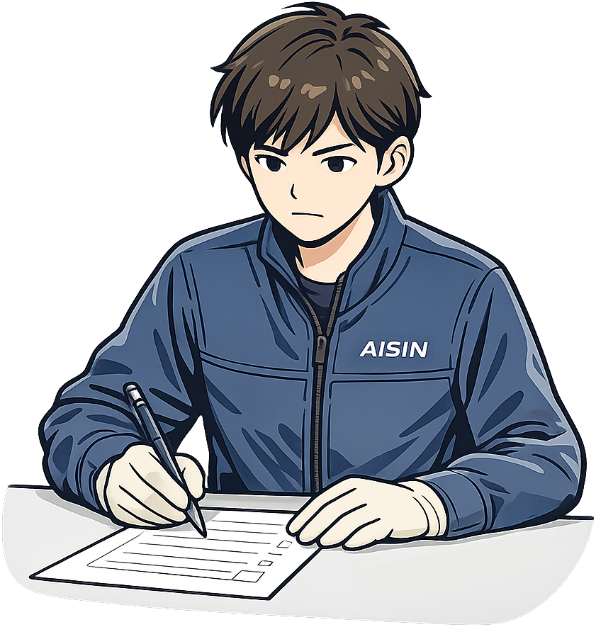 筆記試験を受けている人