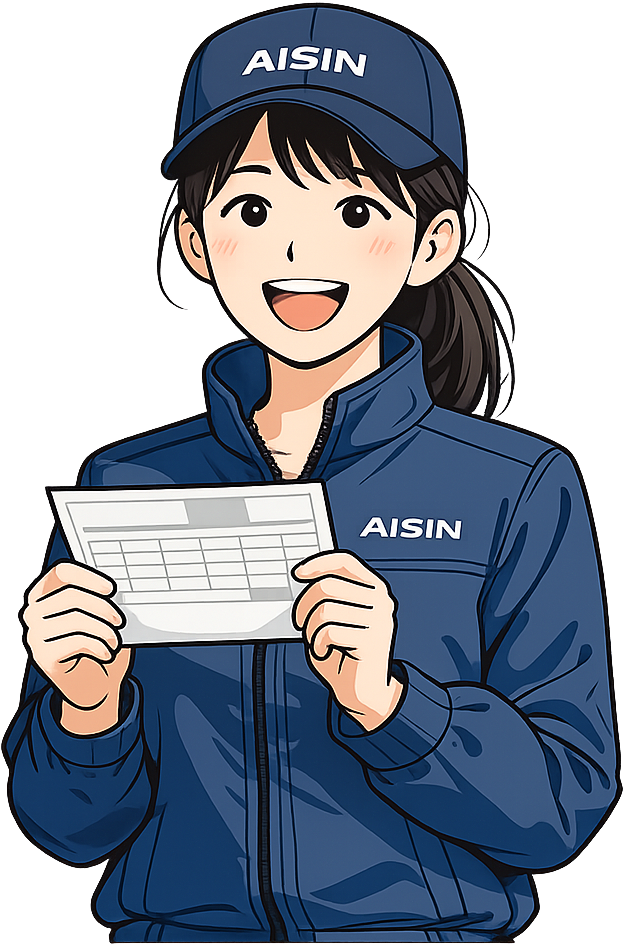 給料明細を見て喜んでいるアイシン期間工