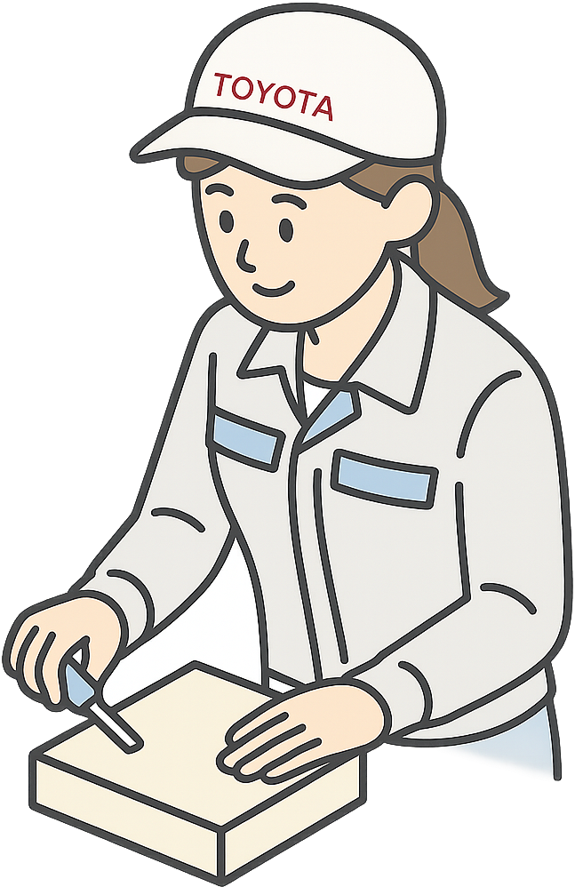 軽作業を行っているトヨタ期間工の女性