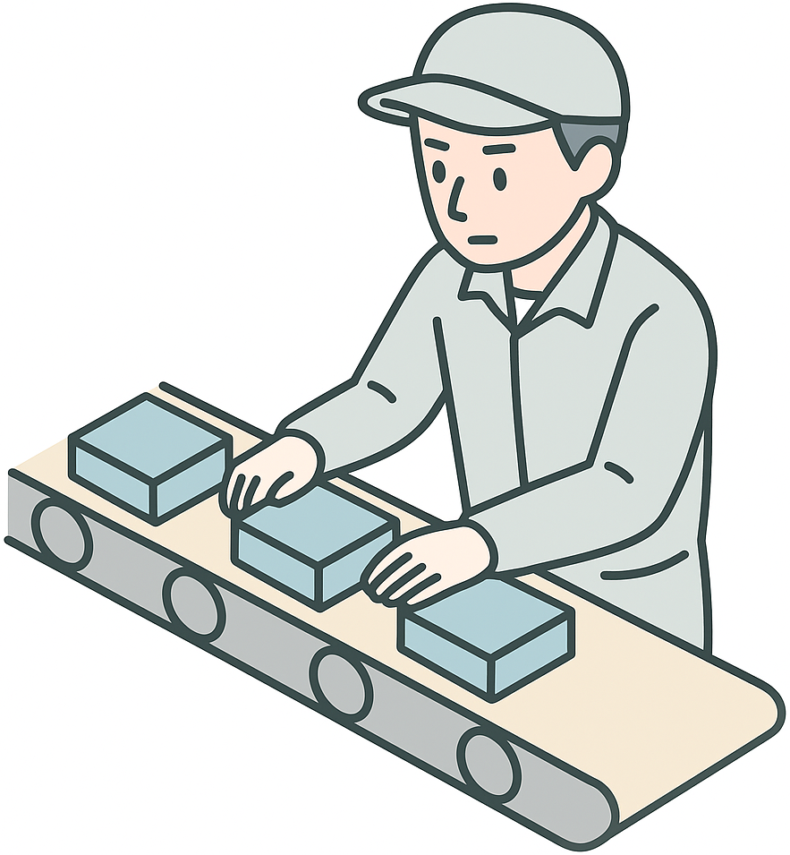 ライン作業をしている期間工
