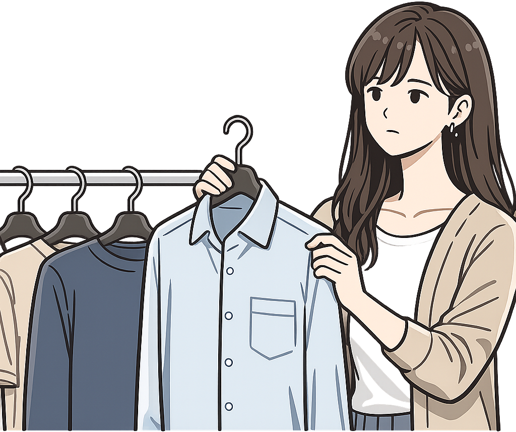 服を選んでいる人