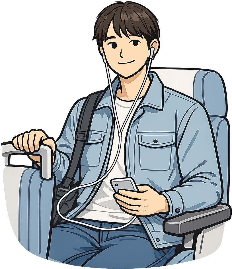 バス移動している人