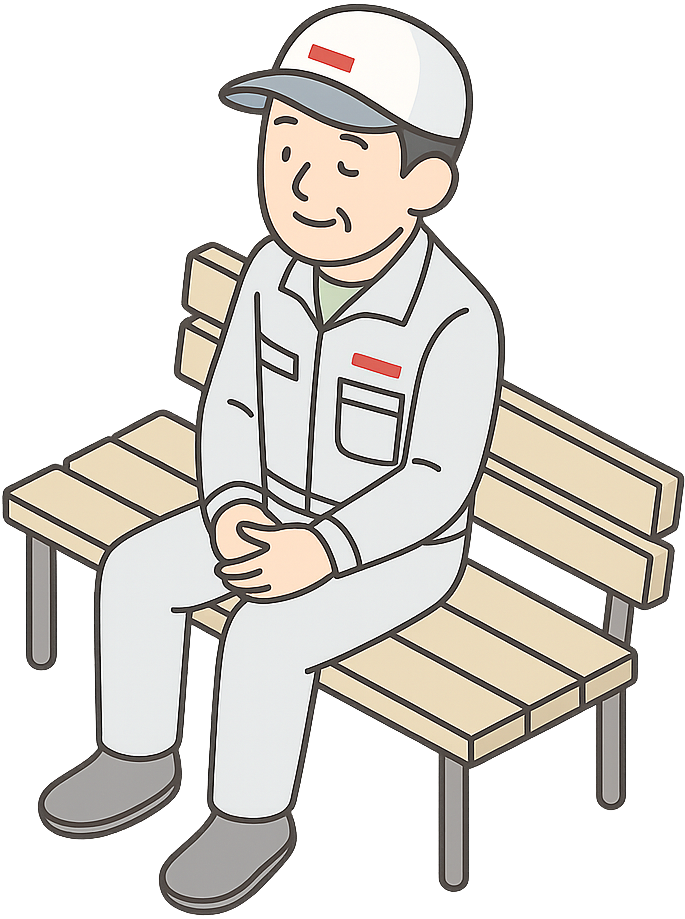 休憩しているデンソー期間工の男性