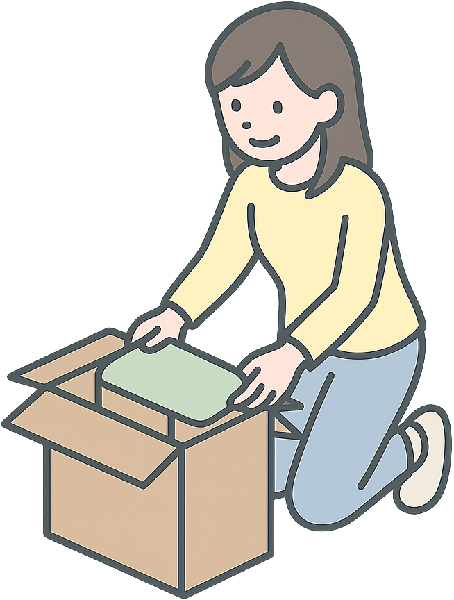 引っ越し準備をしている女性