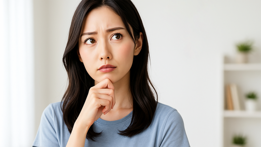 考えごとをしている女性