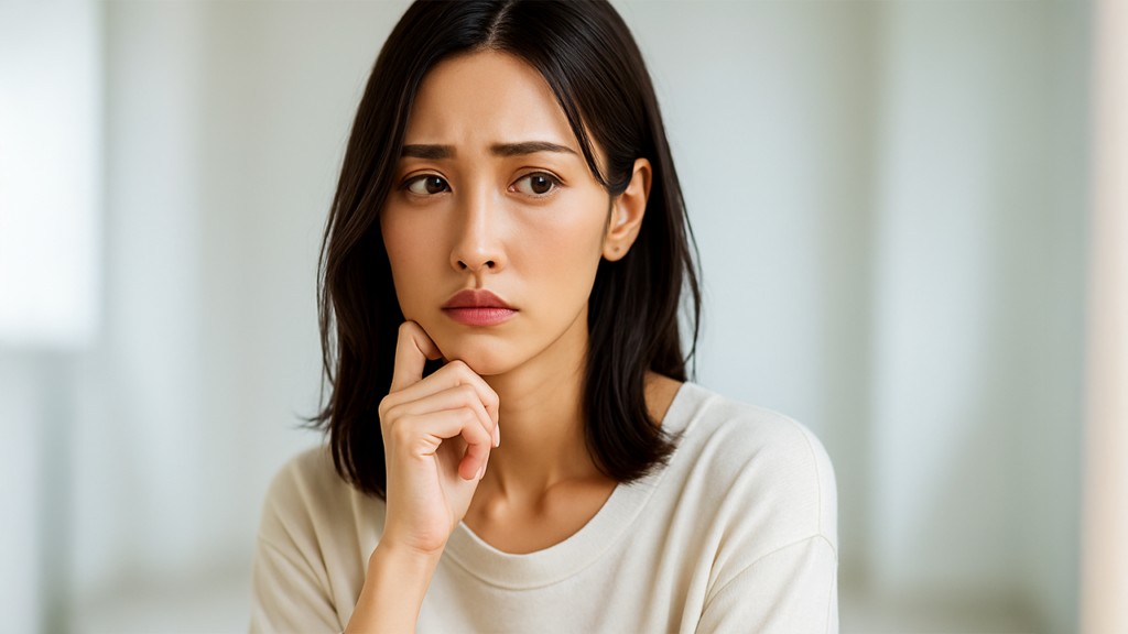 不安そうな女性