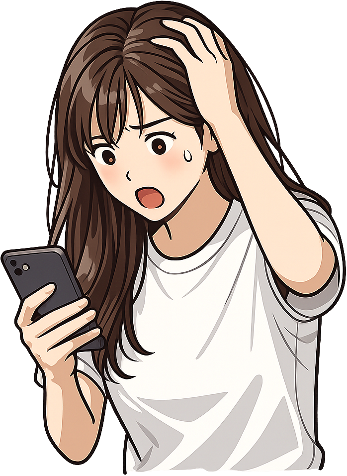 驚き焦っている人