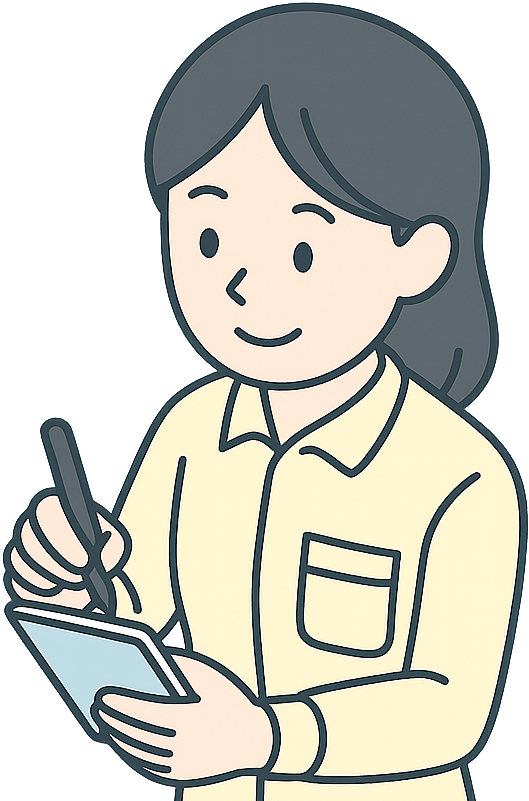 メモをとっている女性