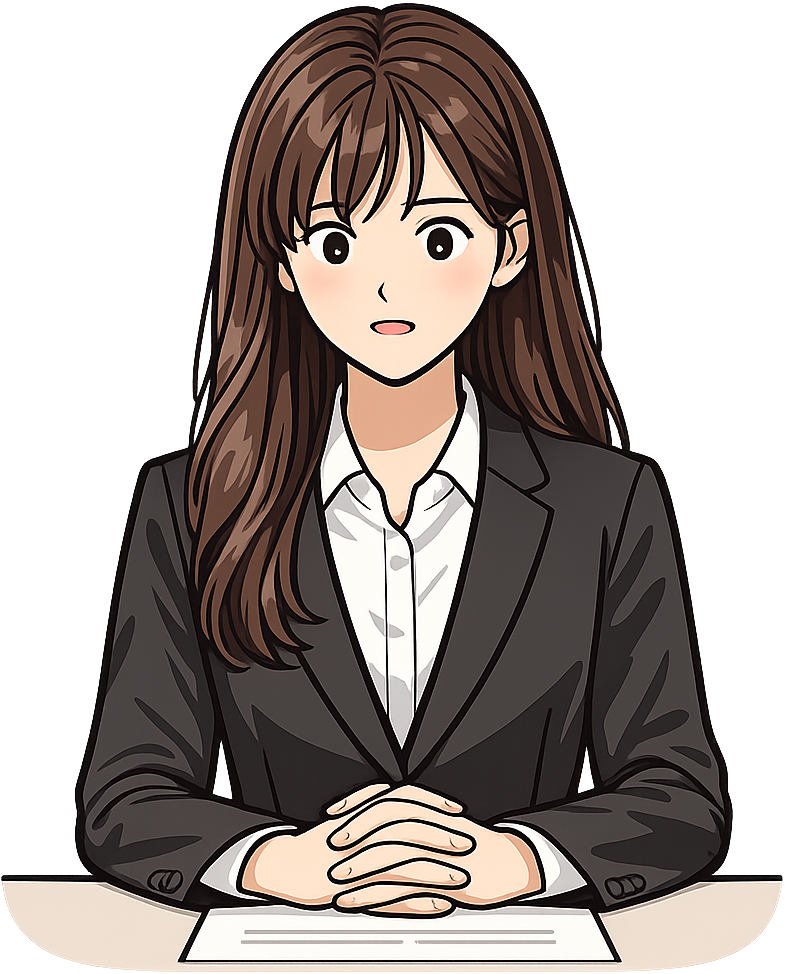 採用面接を受けている人