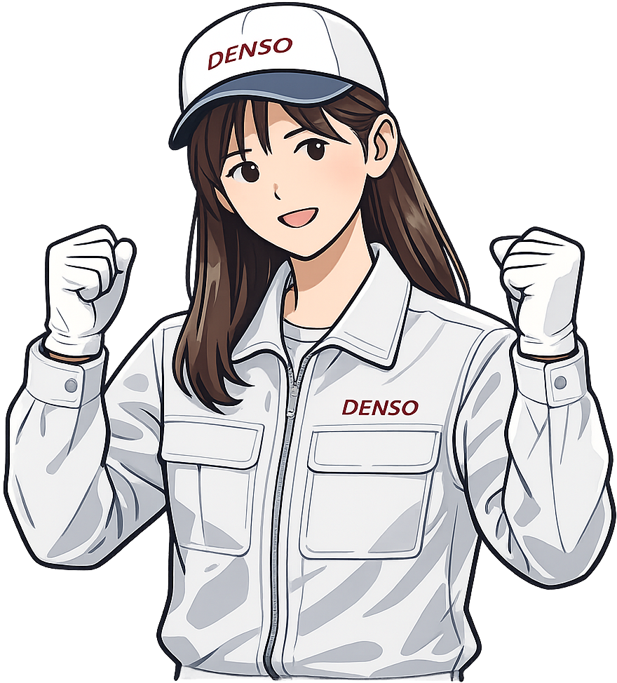 ガッツポーズしている期間工