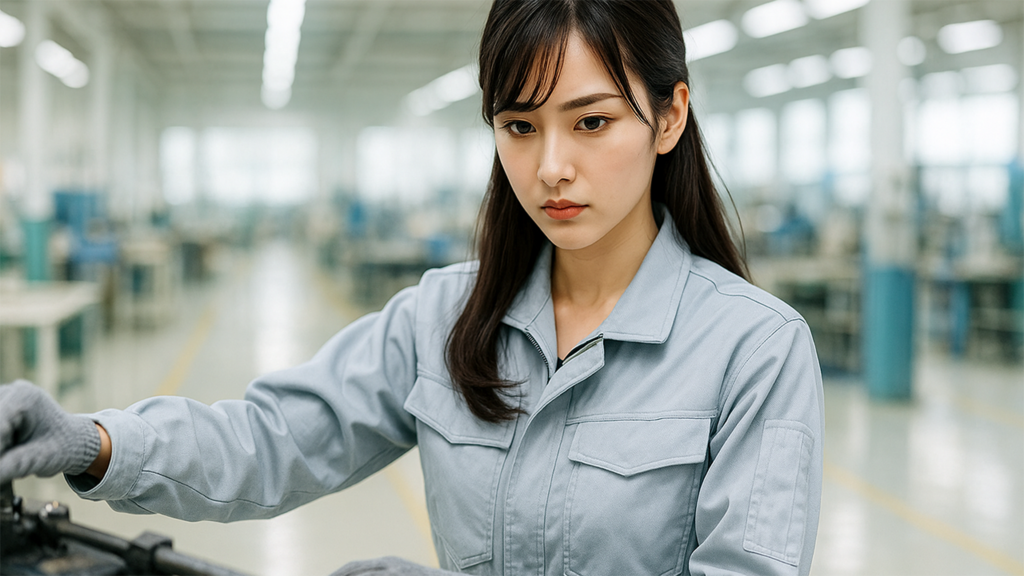 真剣な表情で働いている女性