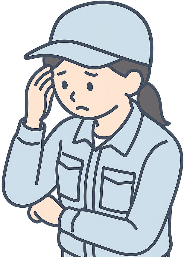 仕事が覚えられずに困っている工場勤務の女性