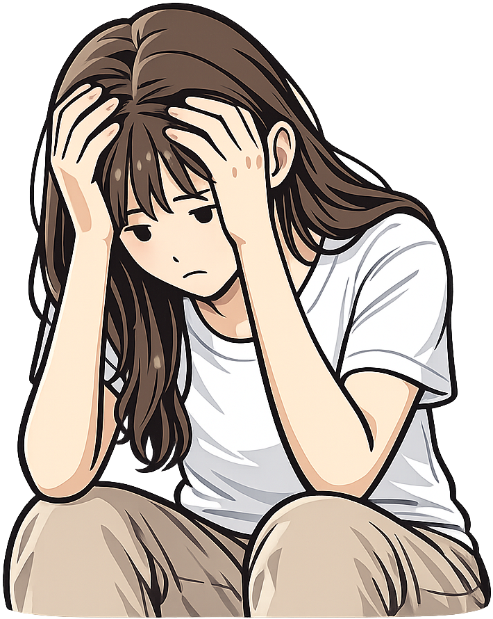 うなだれている人